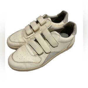 Everlane The ReLeather® Court Sneaker Velcro White and Gray